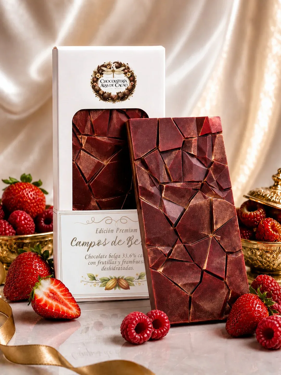 Barra Campos de Berries junto a su caja